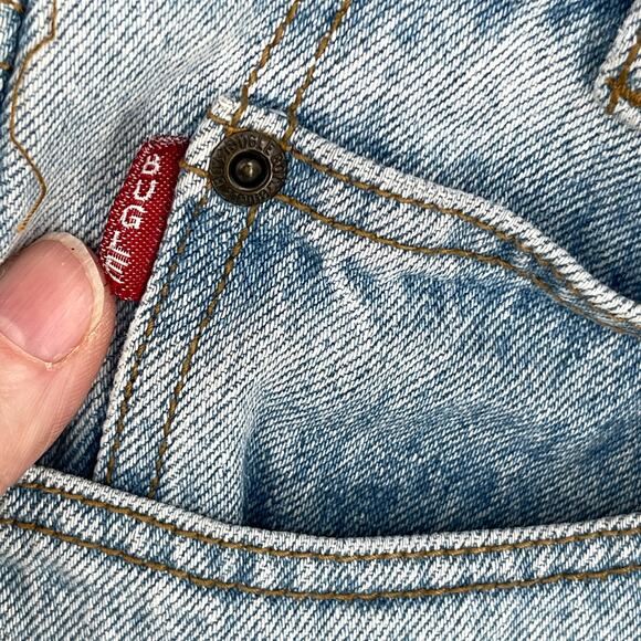 Bugle Boy Jeans 750 VINTAGE Shorts Womens Sz 12R / 26 Blue Faded Cutoff Denim - Picture 5 of 7